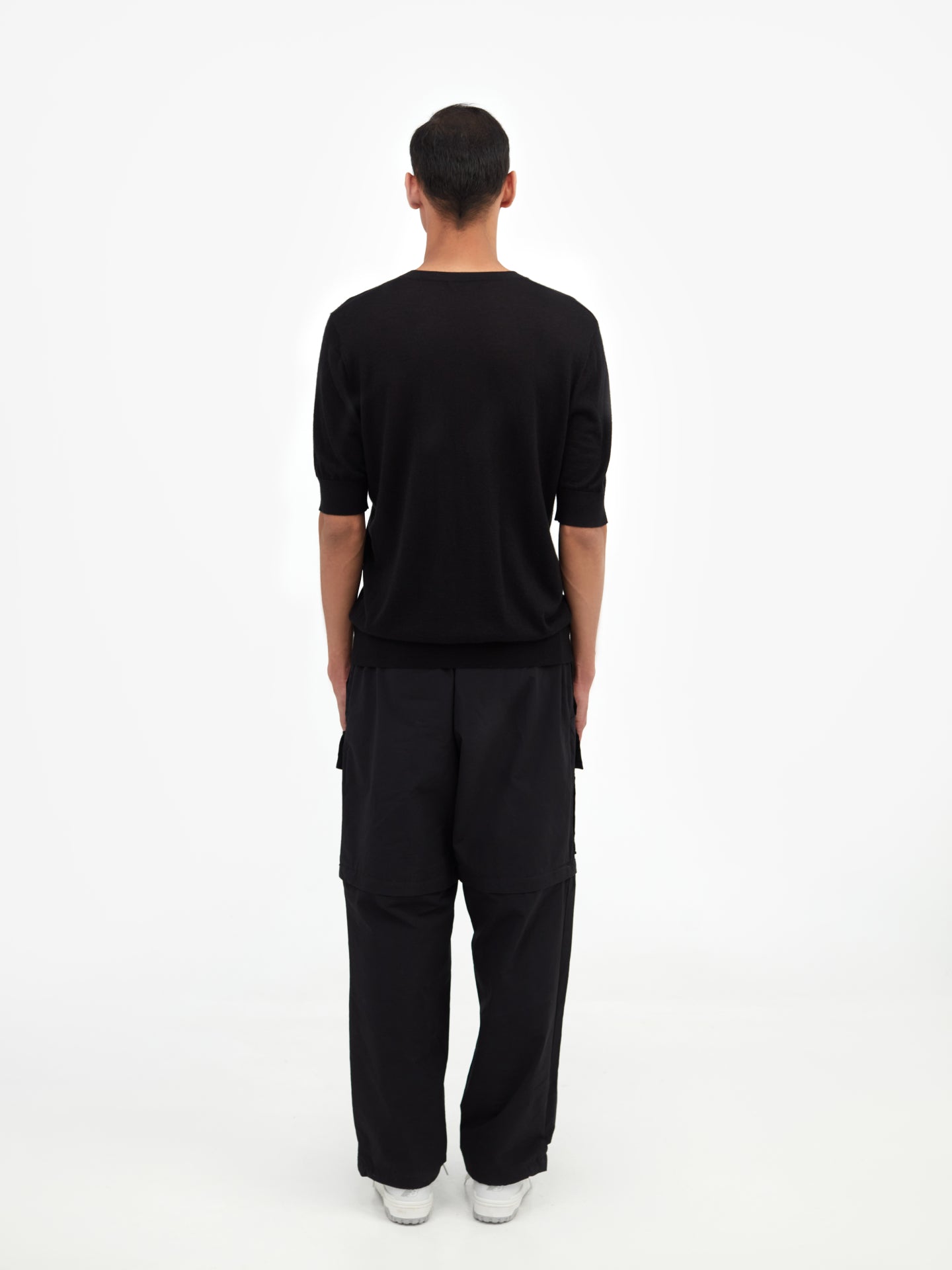 Men's Silk Cashmere T-Shirt Black - Gobi Cashmere