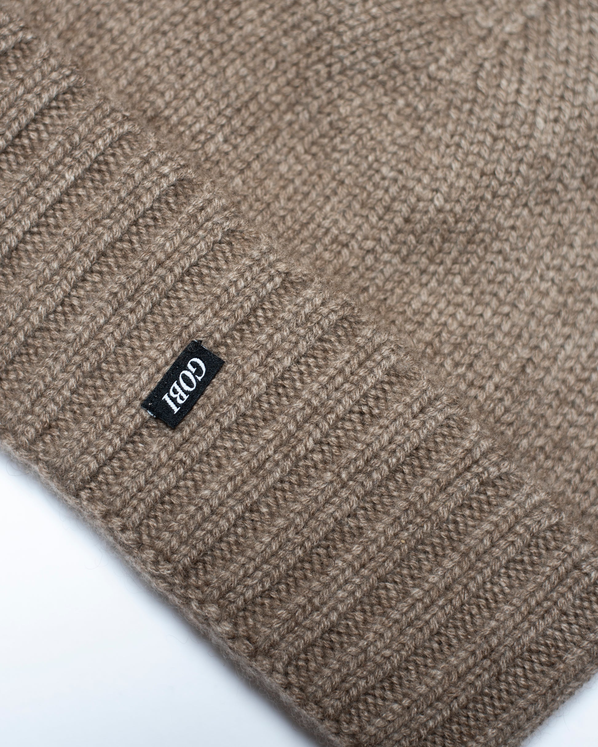 Unisex Cashmere Basic Beanie Taupe - Gobi Cashmere