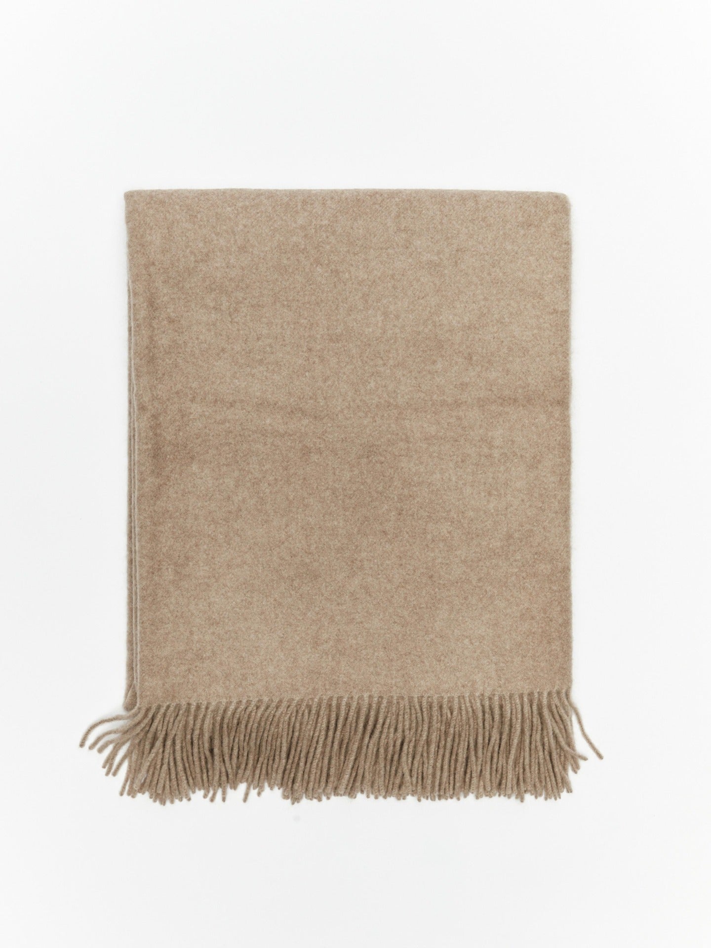 Cashmere Large Blanket With Fringe Taupe - Gobi Cashmere