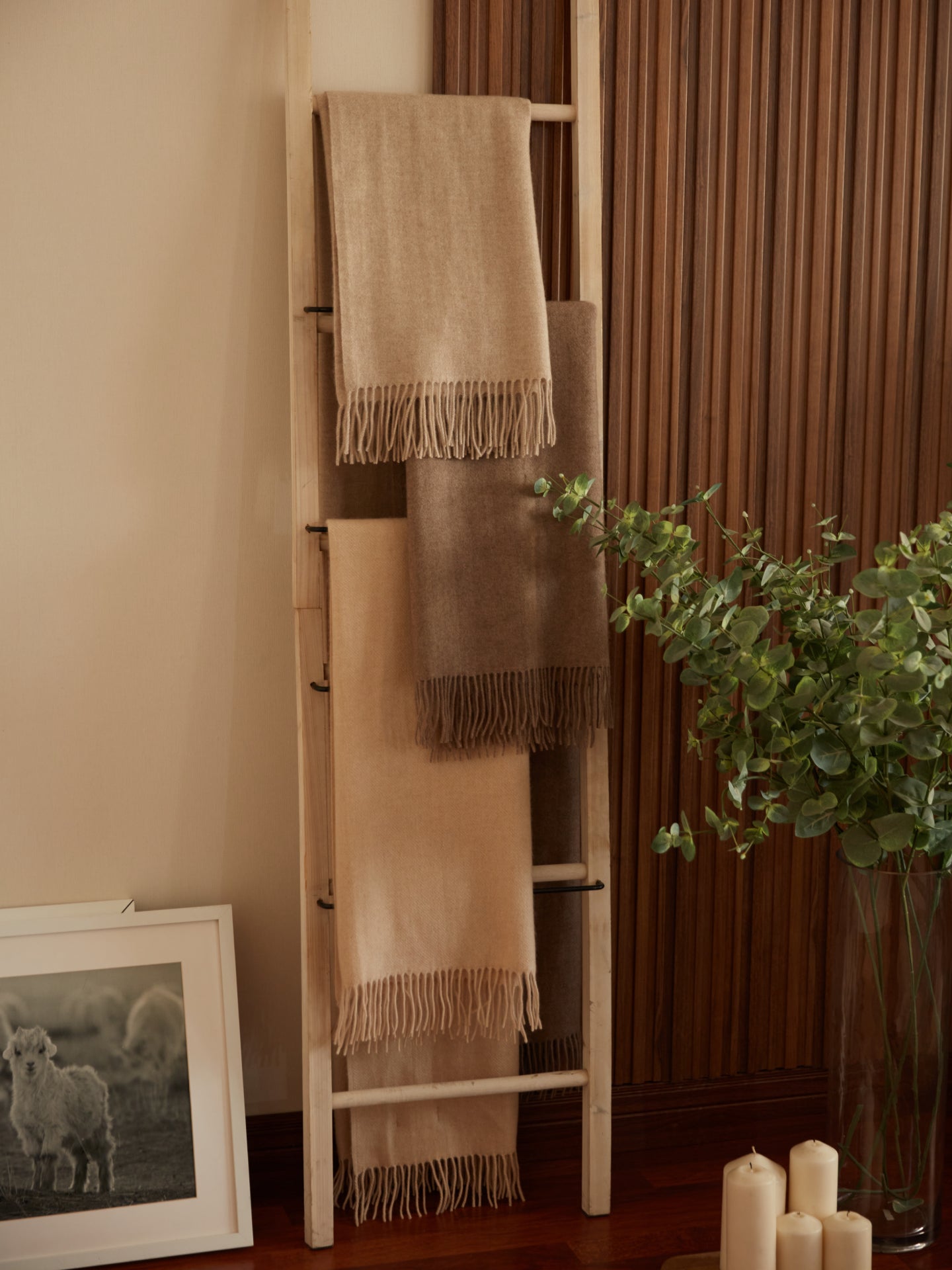 Cashmere Blanket With Fringe Taupe - Gobi Cashmere