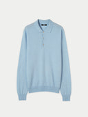 Men's Cashmere Polo Sweater Light Blue - Gobi Cashmere #color_light-blue