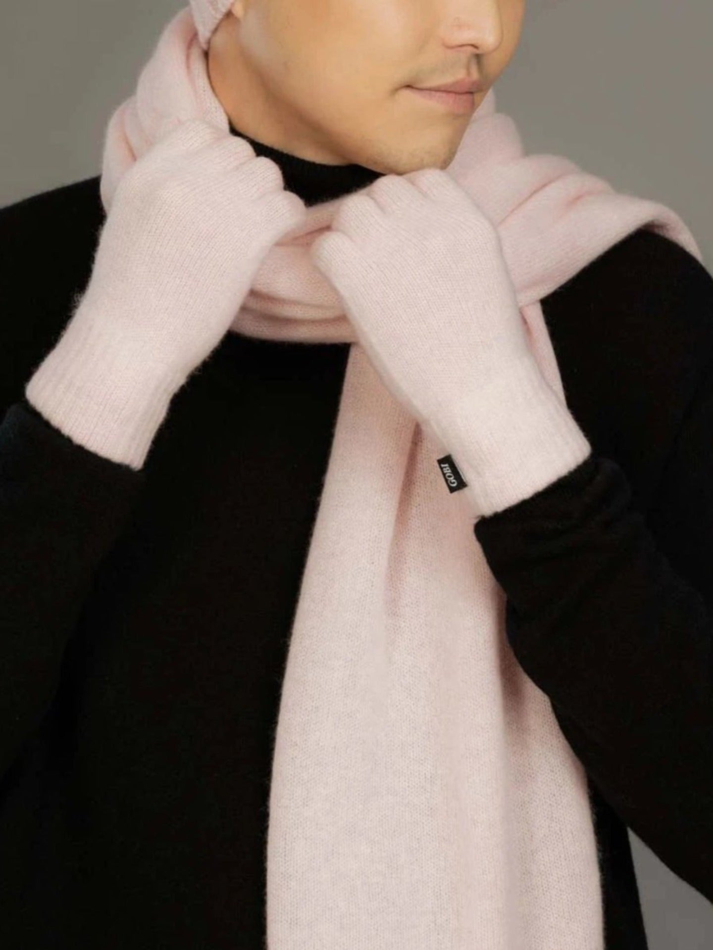 Men's Cashmere Gloves Powder Pink -  Gobi Cashmere
