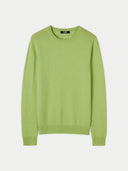 Essential Cashmere Crewneck Sweater Jade Lime - Gobi Cashmere #color_jade-lime