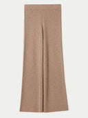 beige wide leg cashmere pants on a light gray background #color_taupe