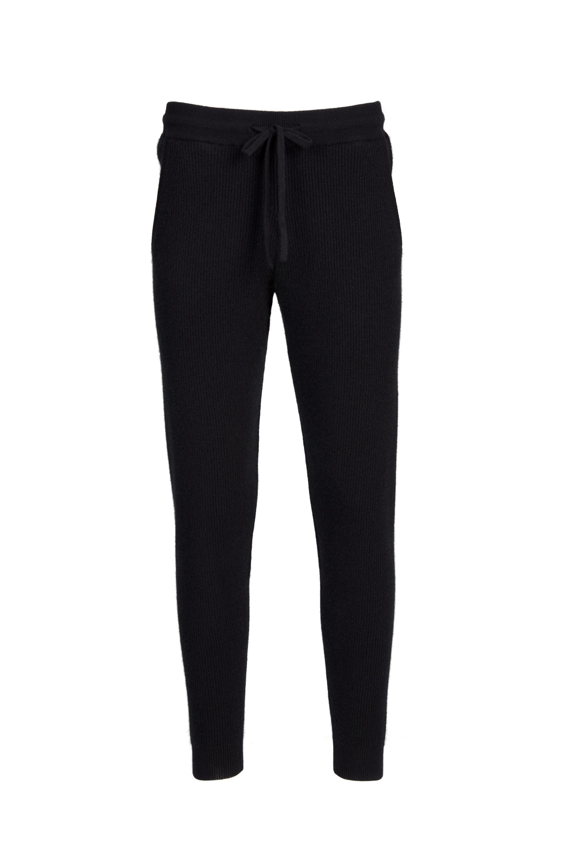 Women's Cashmere Joggers Black - Gobi Cashmere