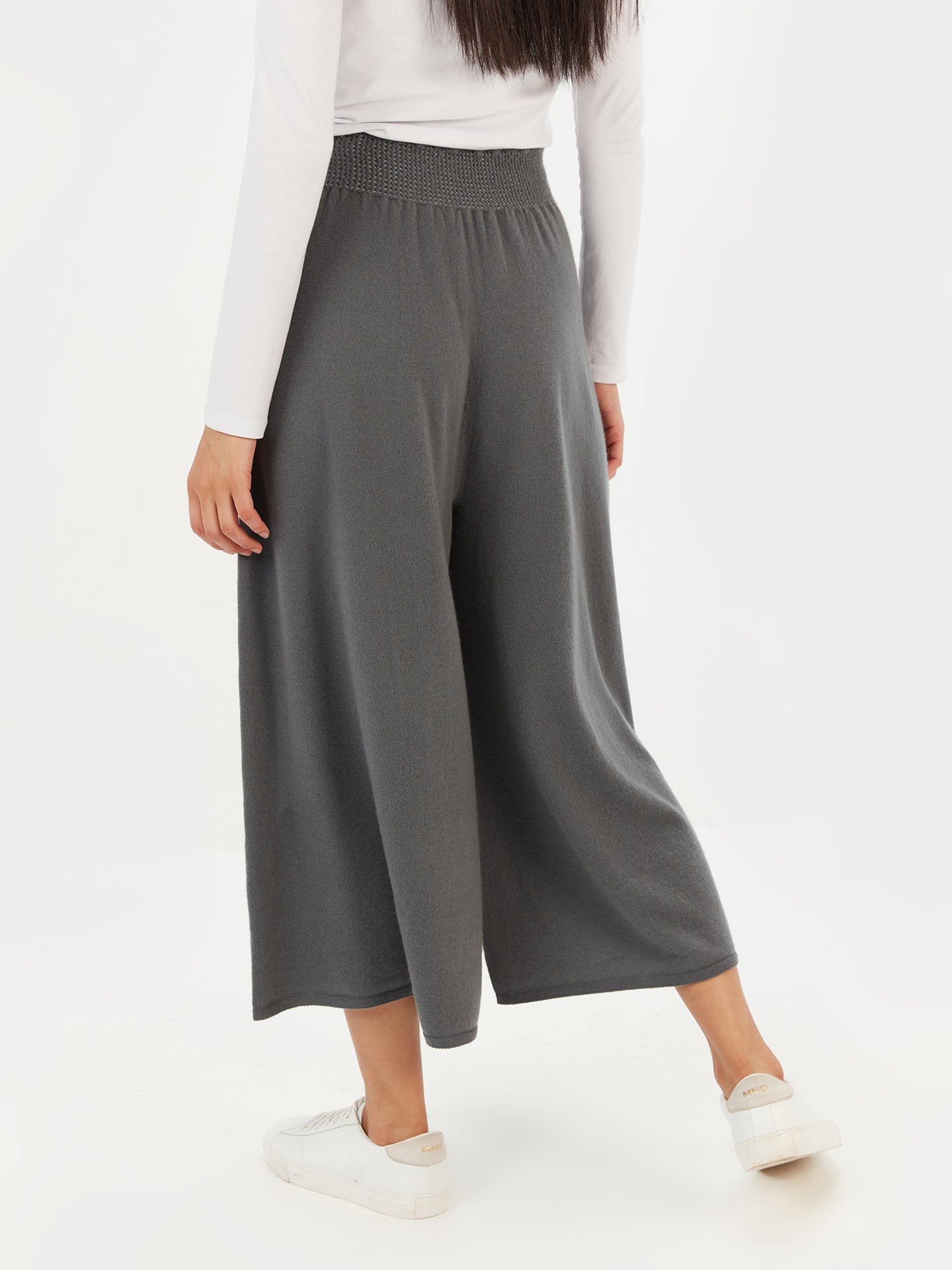 Women's Cashmere 3D Wide Pants Neutral Gray - Gobi Cashmere