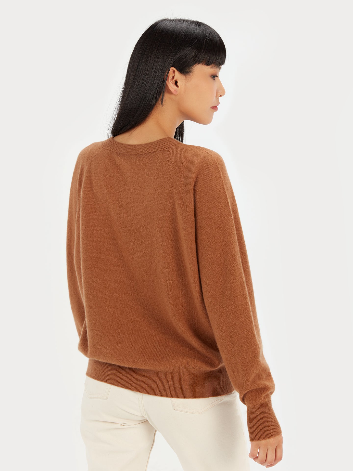 Women's Cashmere 3D Button-Up Cardigan Camel - Gobi Cashmere