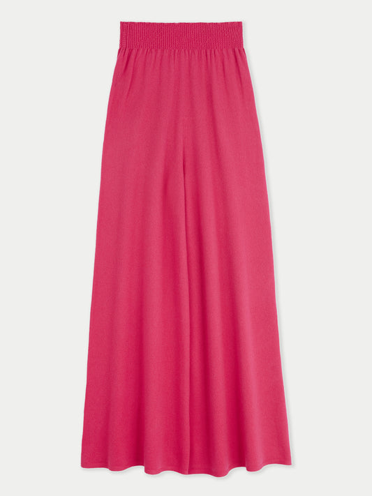 Women's  Cashmere 3D Wide Leg Cashmere Pants Red Rose -Gobi Cashmere