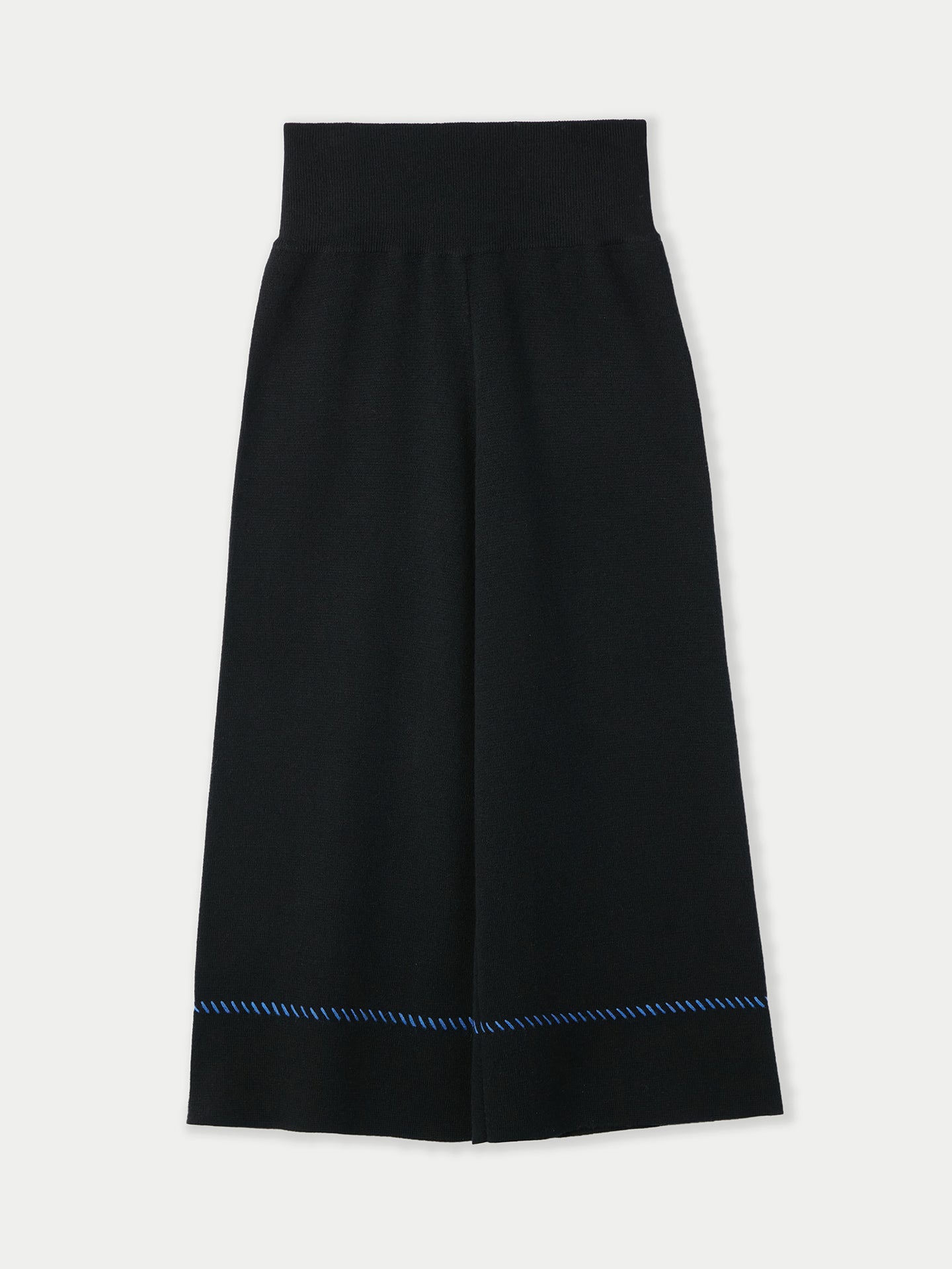 Women's Cashmere Stitch Embellished Wide Pants Black - Gobi Cashmere