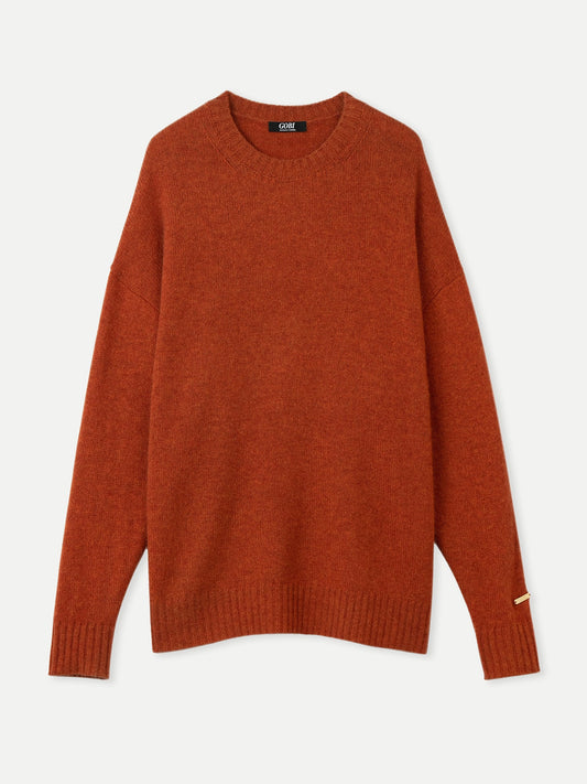 Women's Relaxed-Fit Cashmere Sweater Apricot Orange - Gobi Cashmere