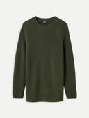 A green Cashmere Sweater with side zippers displayed on a plain background. #color_capulet-olive
