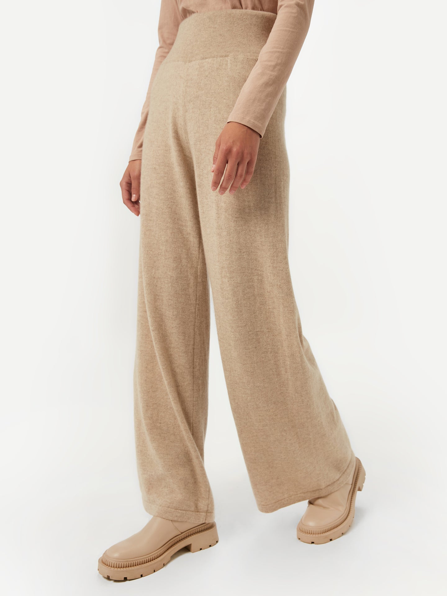 Women's Cashmere Wide-Legged Pants Warm Grey - Gobi Cashmere