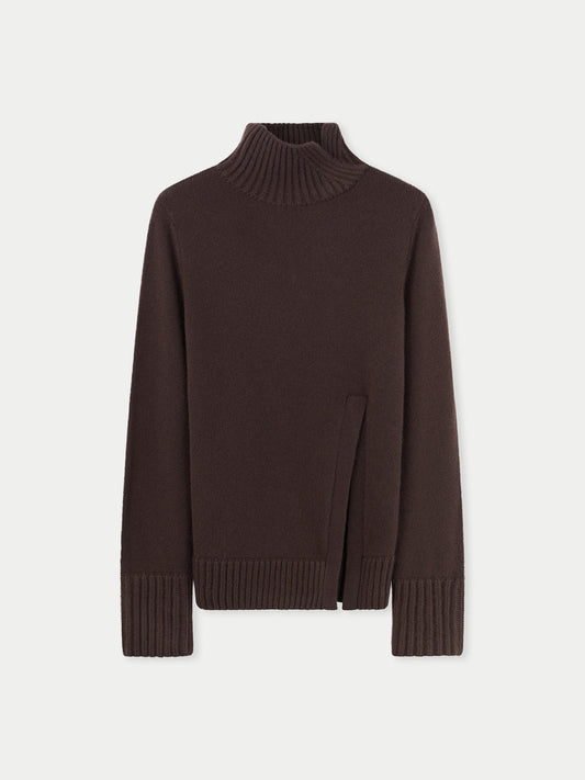 Women's Cashmere Cut-Out Cashmere Turtleneck Wren - Gobi Cashmere