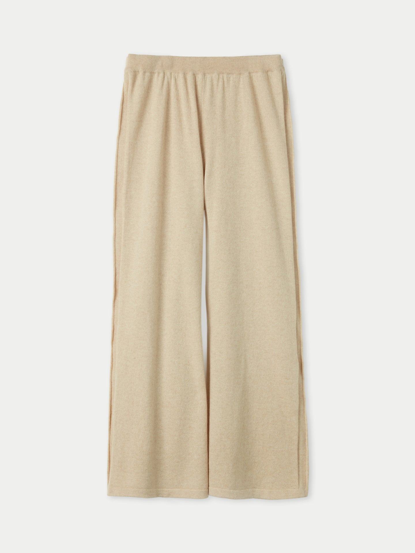 Women's Cashmere Wide Leg Pants Beige - Gobi Cashmere