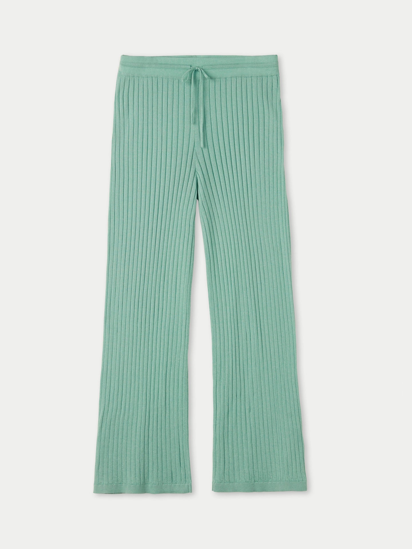 Women's Silk Cashmere Ribbed Pants Gray Mist - Gobi Cashmere