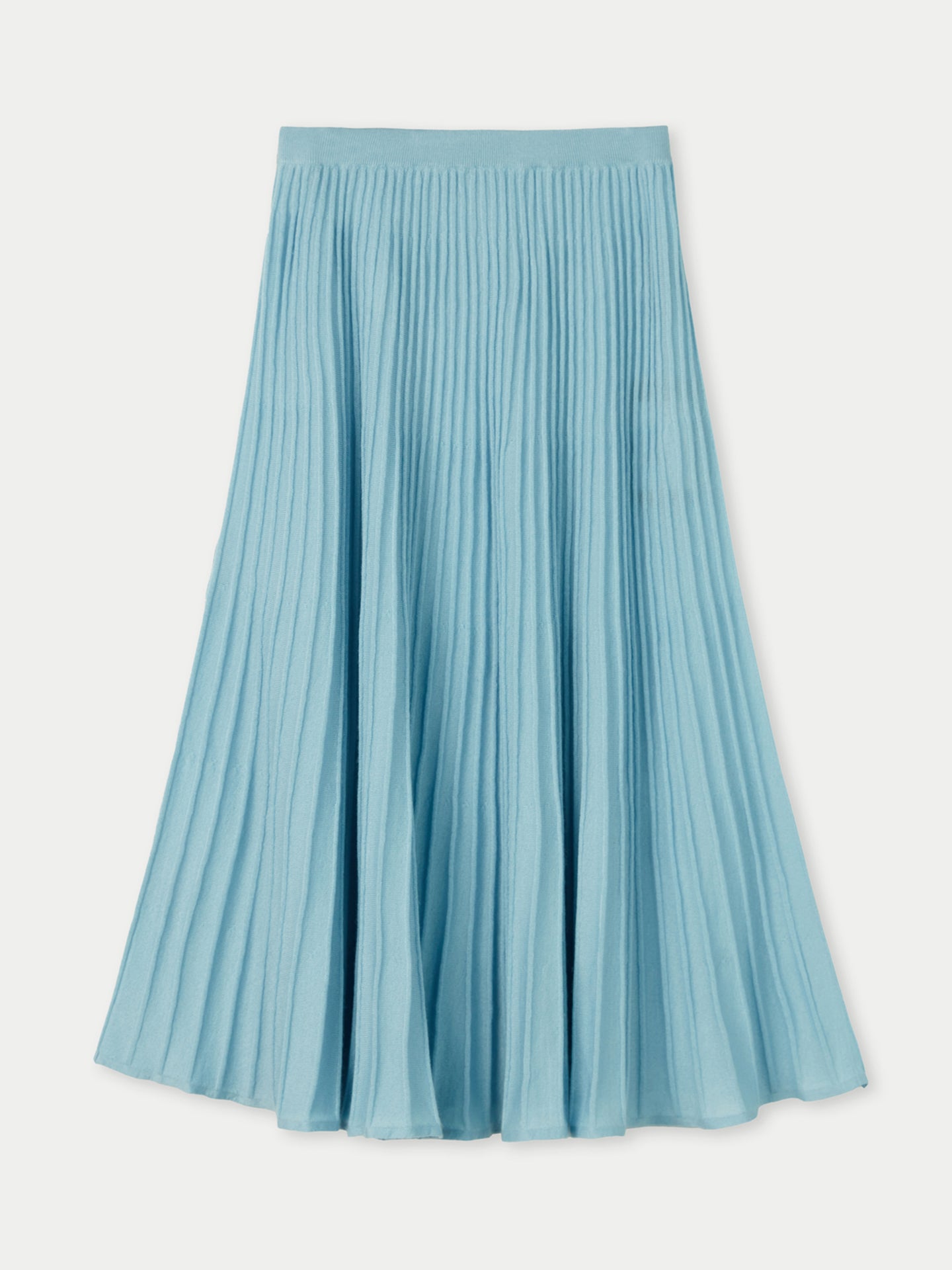 Women's Silk Cashmere Midi Skirt Cerulean - Gobi Cashmere