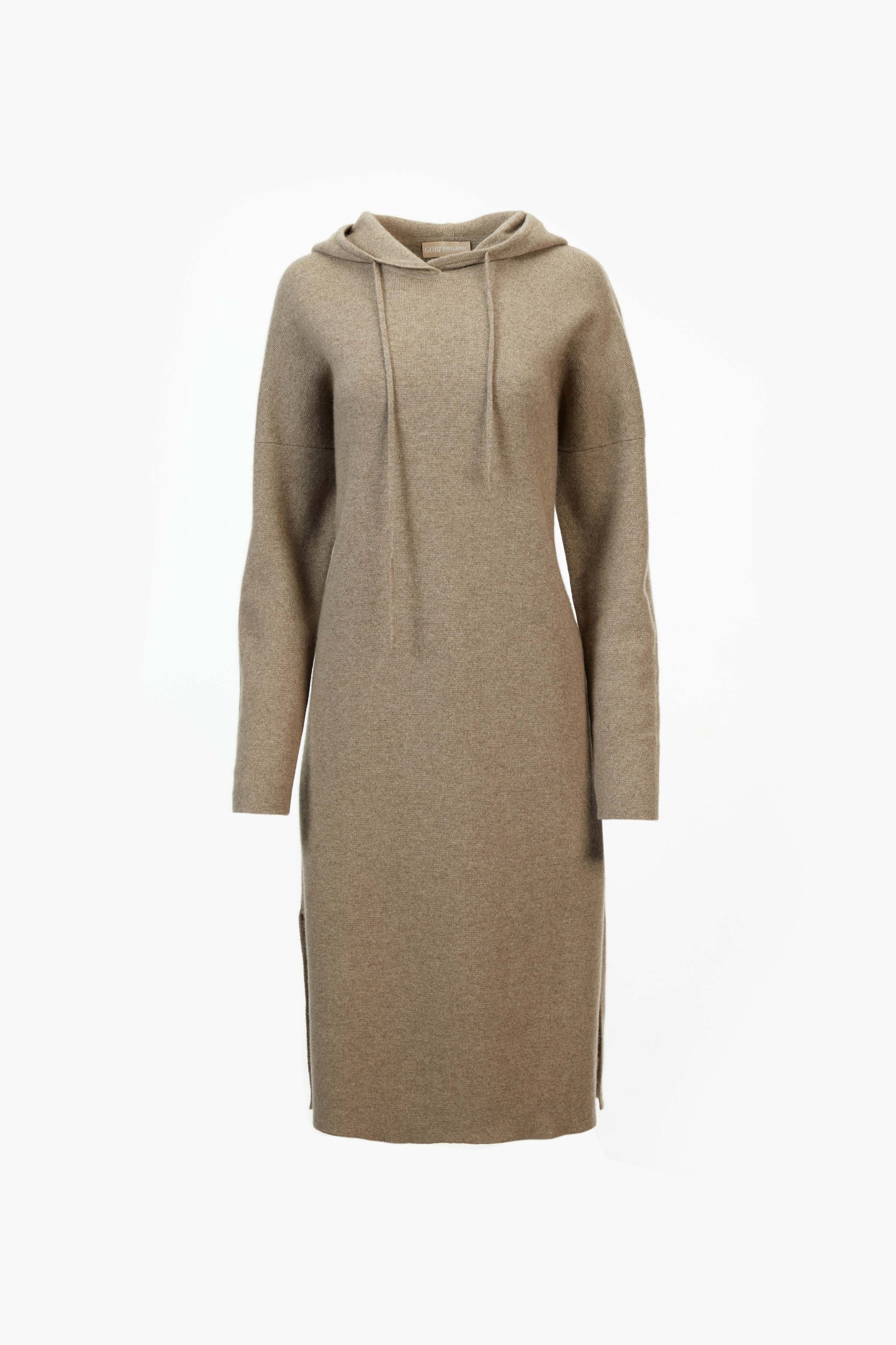Women's Cashmere Hooded Chunky Dress Taupe - Gobi Cashmere