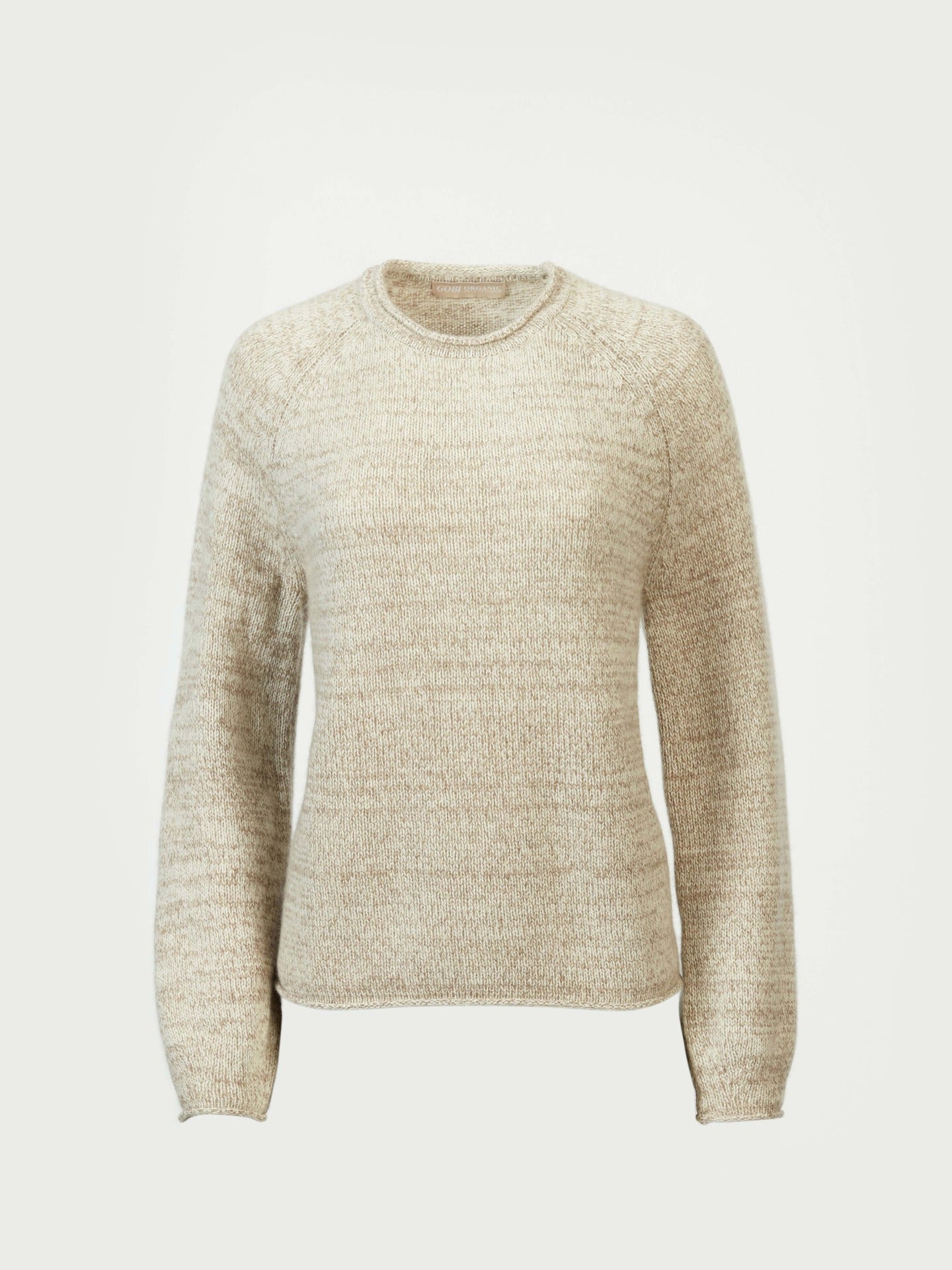 Women's Cashmere Mouline Sweater Taupe - Gobi Cashmere