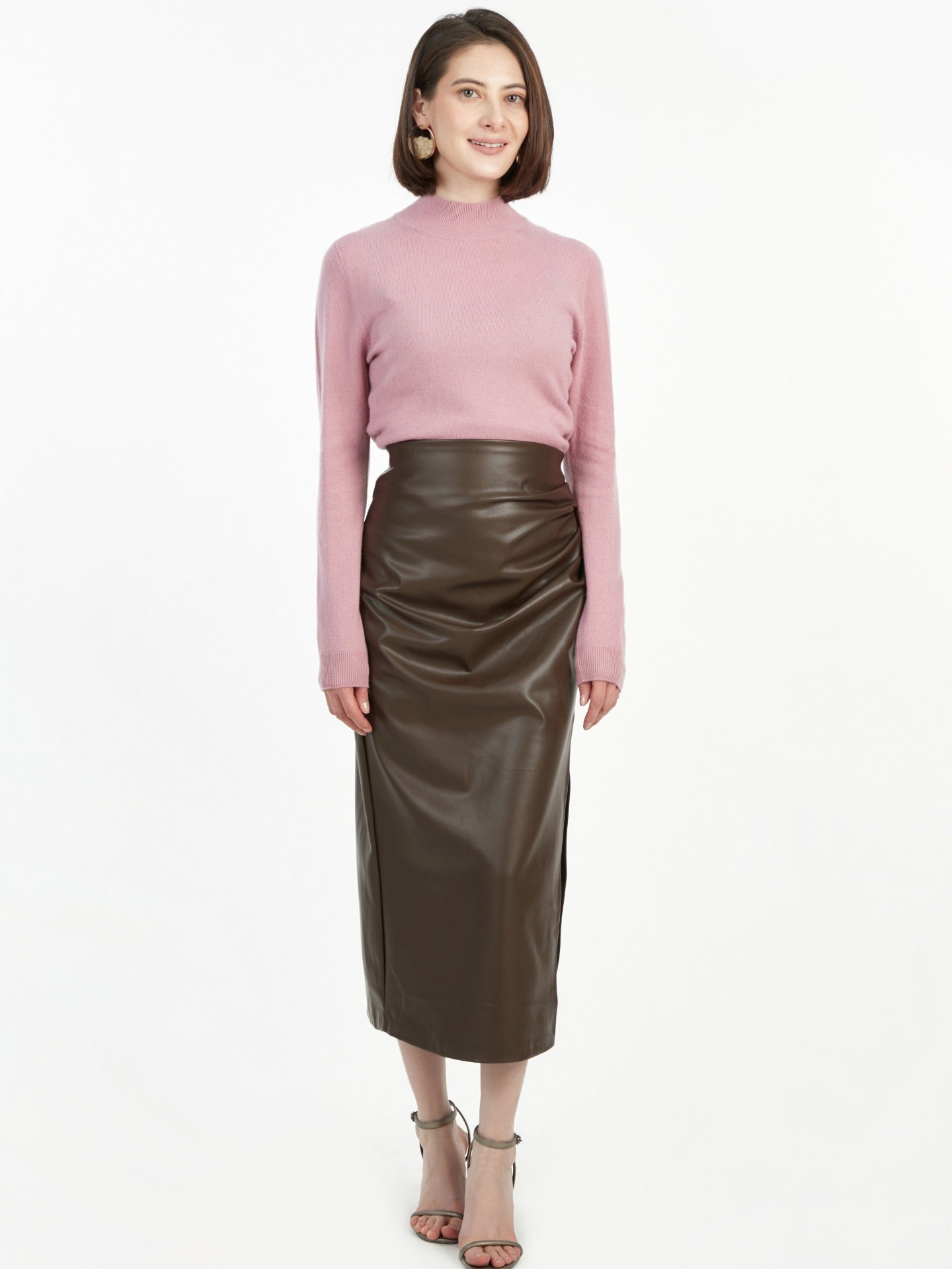 Women's Cashmere Mock Neck Sweater Orchid Smoke - Gobi Cashmere